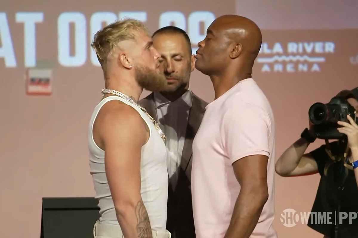Jake Paul and Anderson Silva went face-to-face ahead of their October 29 fight