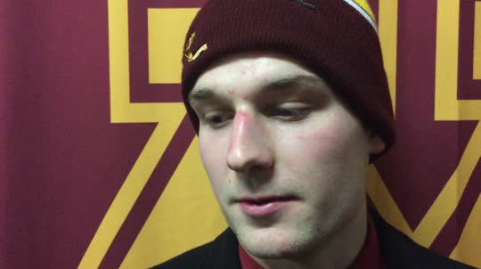 Gophers senior captain Kyle Rau scored the game-winning goal in overtime of the Mariucci Classic consolation game on Saturday night.
