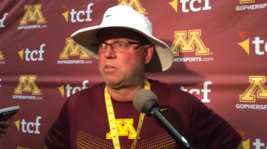 Gophers coach Jerry Kill spoke to reporters after Wednesday's practice.