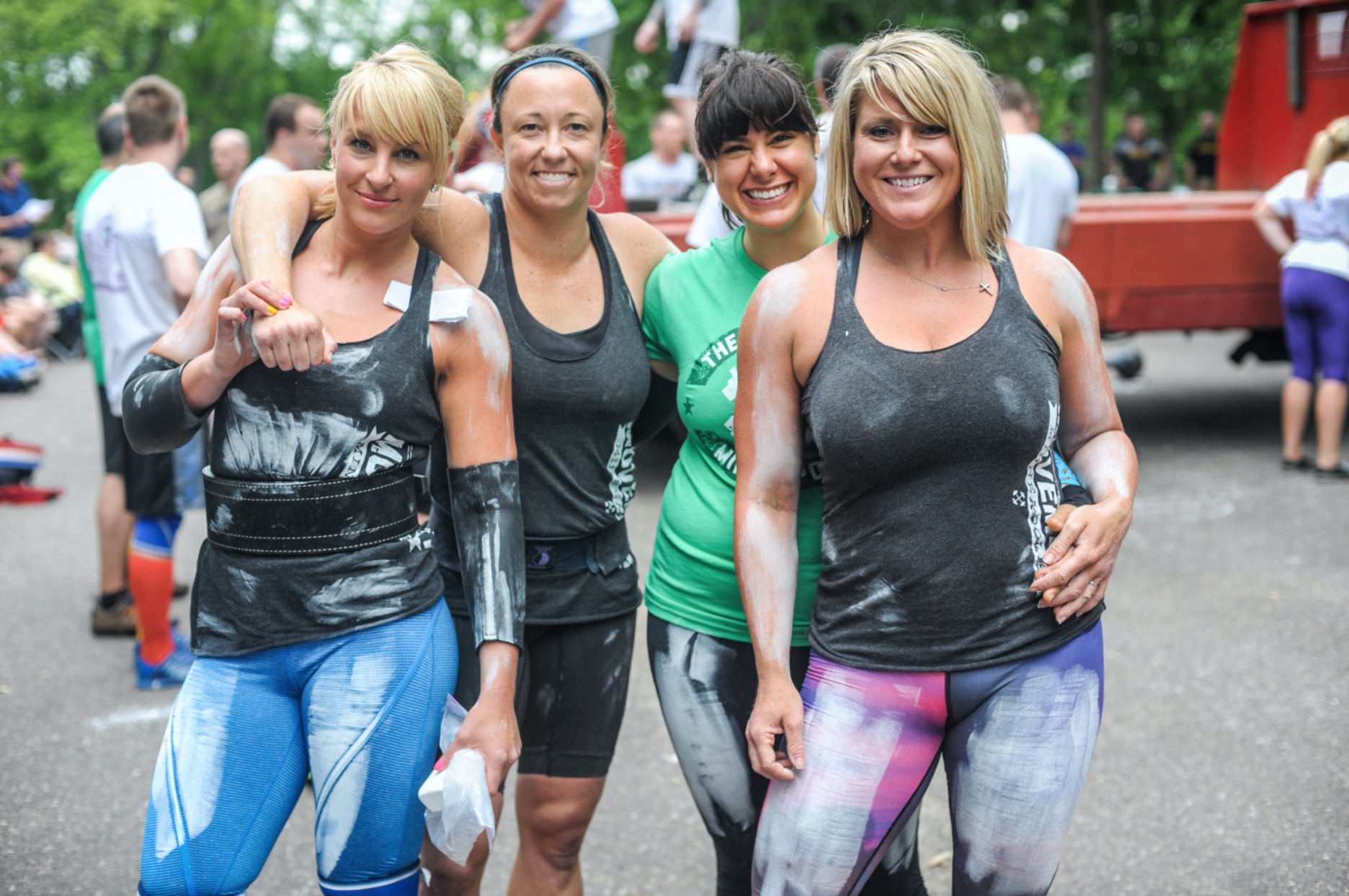 The author, second from right, is pictured with a group of friends she met at her Twin Cities gym.