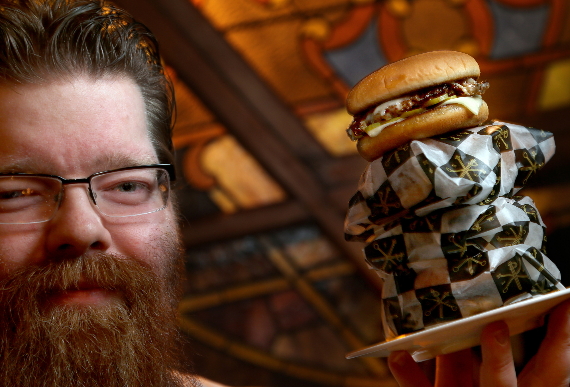 Constantine chef Michael DeCamp uses McDonald’s as a template for his $5 single-patty cheeseburger.