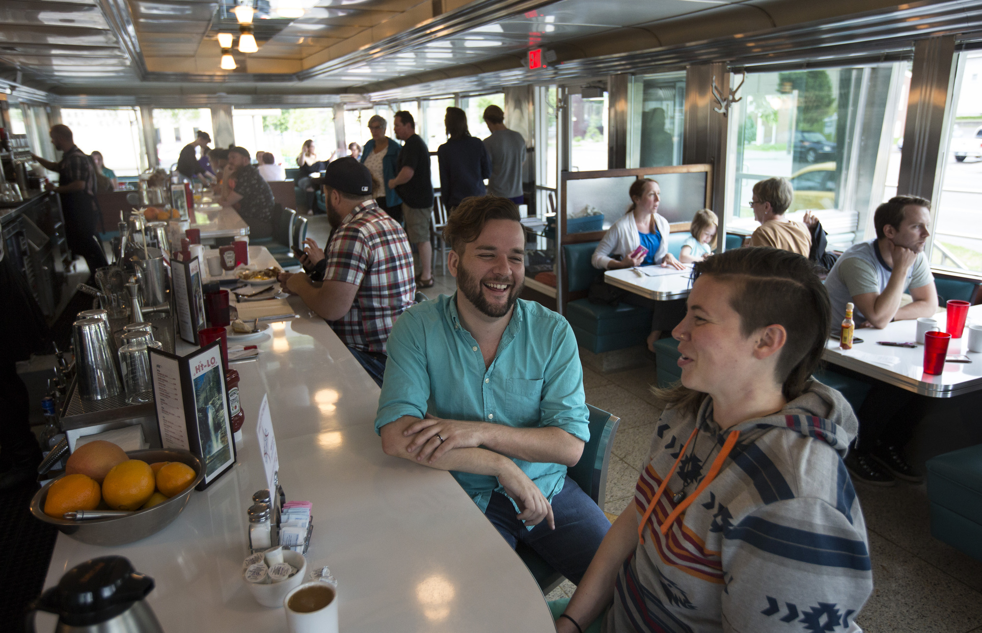 Move it, and they will come: A typically busy lunch at the Hi-Lo Diner, a vintage 1950s structure that was was transplanted to Minneapolis.
