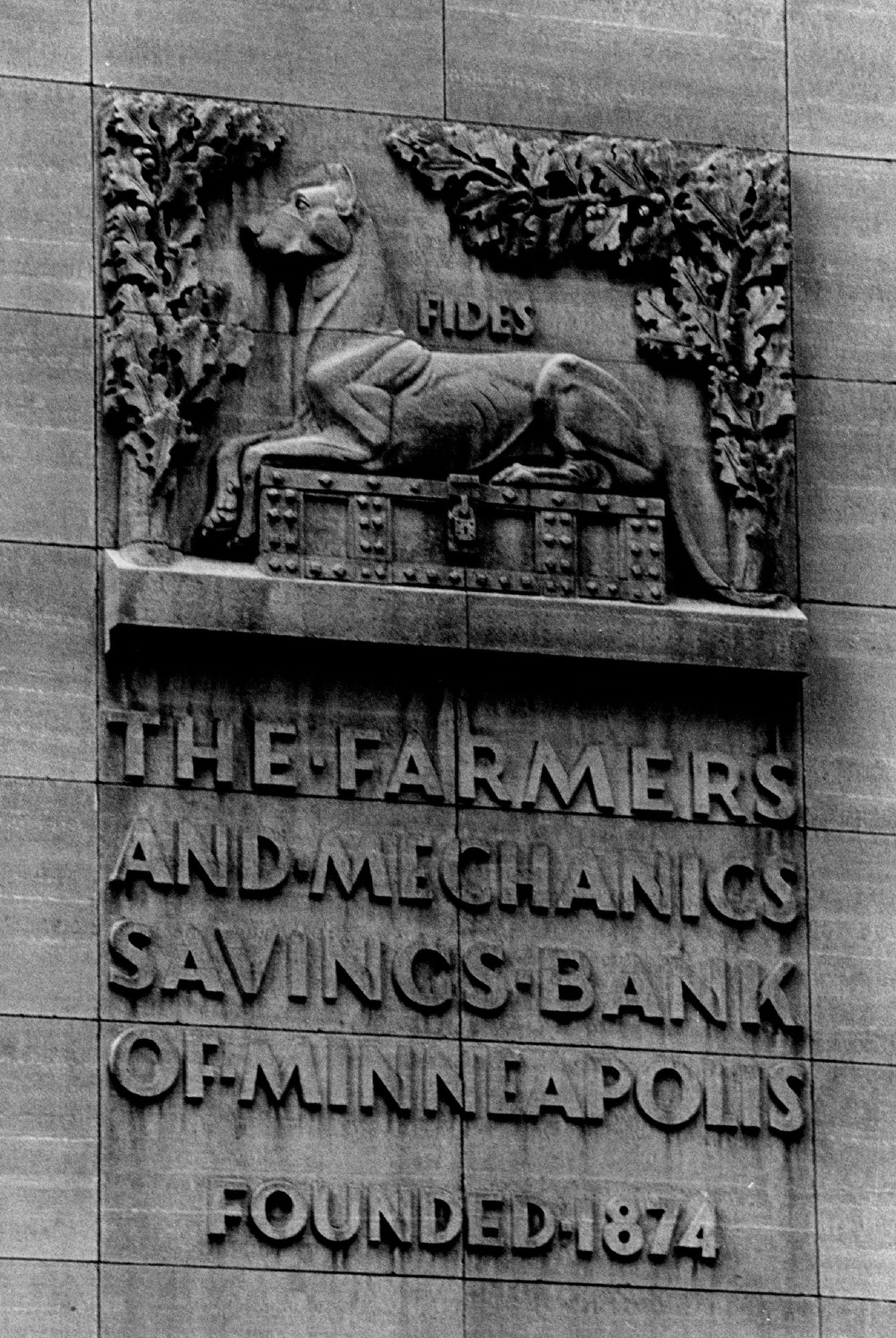 A Great Dane still guards the money box at the former Farmers and Mechanics Savings Bank, even though it's now the Minneapolis Westin Hotel.