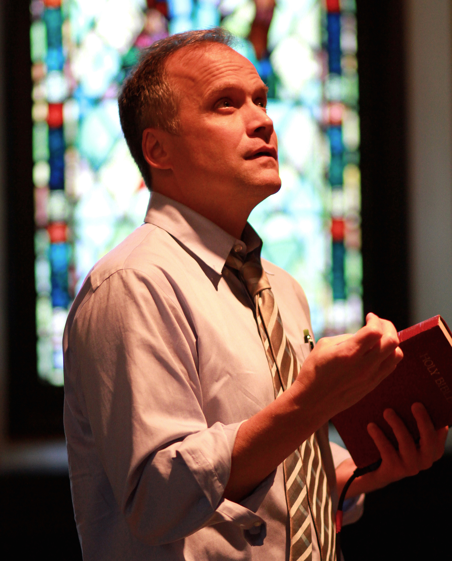 Andrew Erskine Wheeler as Pastor Paul in Walking Shadow Theatre Company’s “The Christians.”