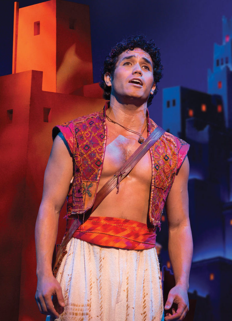 Adam Jacobs plays the title role in “Disney’s Aladdin,” a Broadway tour that opened Tuesday in Minneapolis.