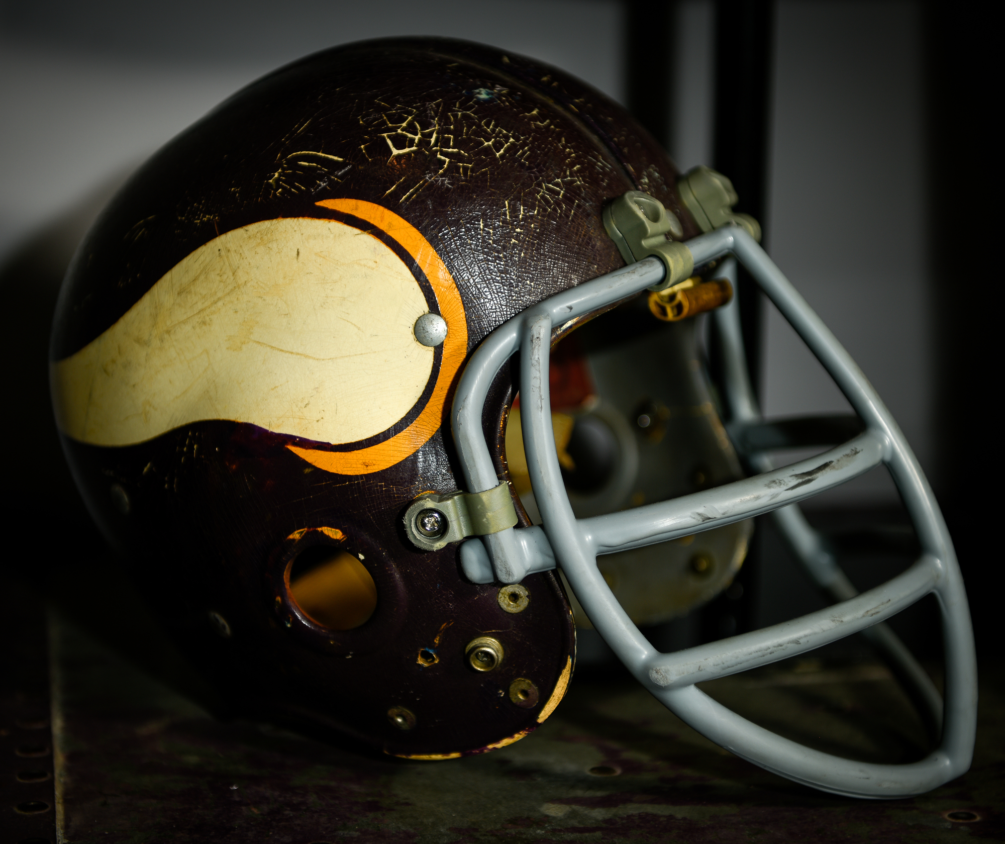 A helmet from the Vikings’ 1961 inaugural season.