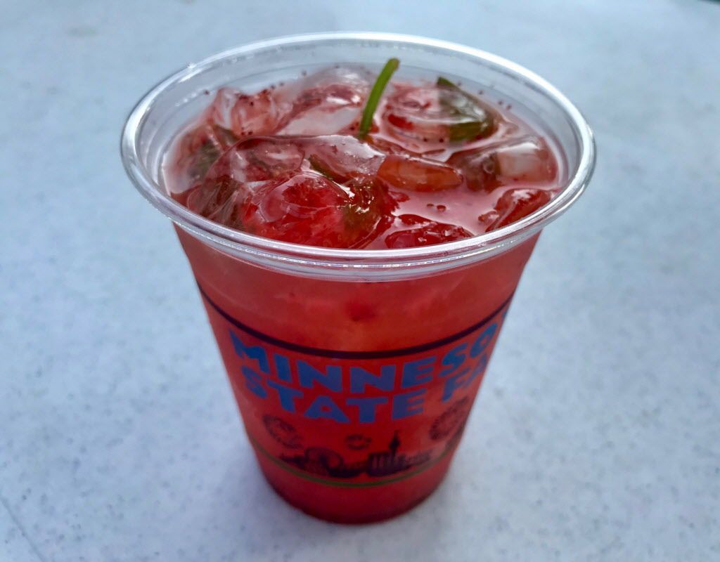 Strawberry-Basil Lemonade, Farmers Union Coffee Shop, Dan Patch/Cosgrove, $5.50 and $7. Super-refreshing, with a sweet, colorful punch of organic, Minnesota-grown berries. The basil is a tasty touch. Drop the Coca-Cola and pick this up.
Photo by Rick Nelson
New food at the Minnesota State Fair 2018