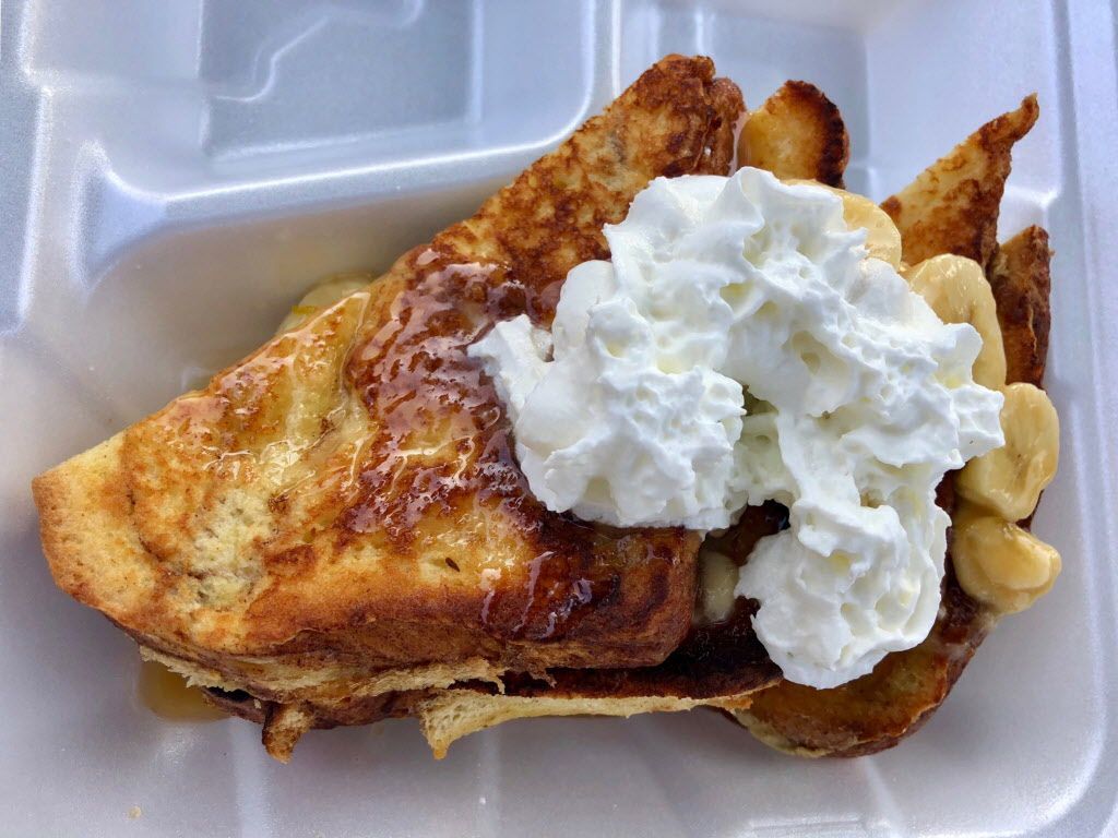 Bananas Foster French Toast, Hamlin Church Dining Hall, Dan Patch/Underwood, $9.25. A favorite fair breakfast destination has a new hit on their hands. Love the cinnamon, rum and orange accents. Totally shareable. Photo by Rick Nelson New food at the Minnesota State Fair 2018