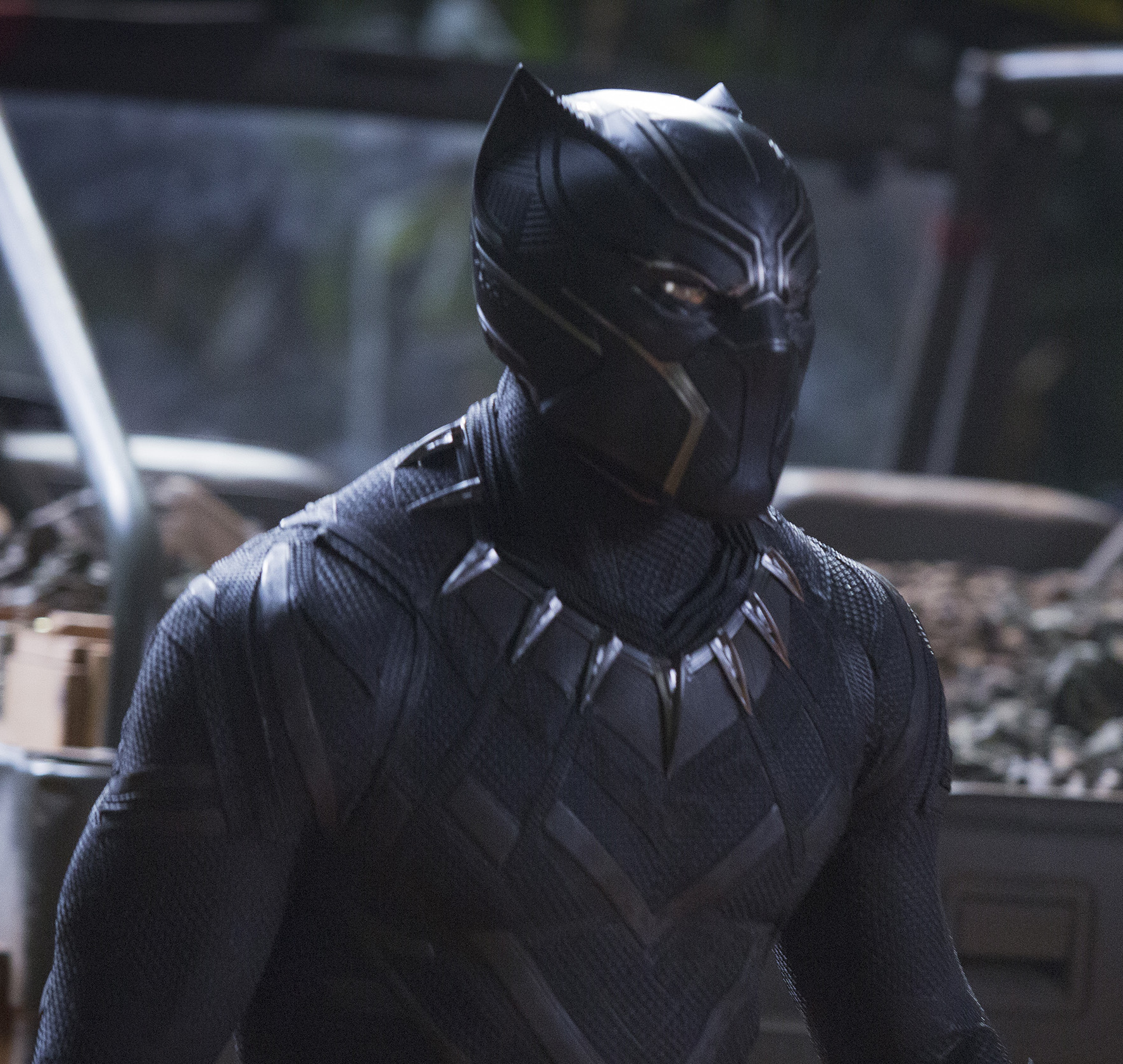 Chadwick Boseman in the film, “Black Panther.”