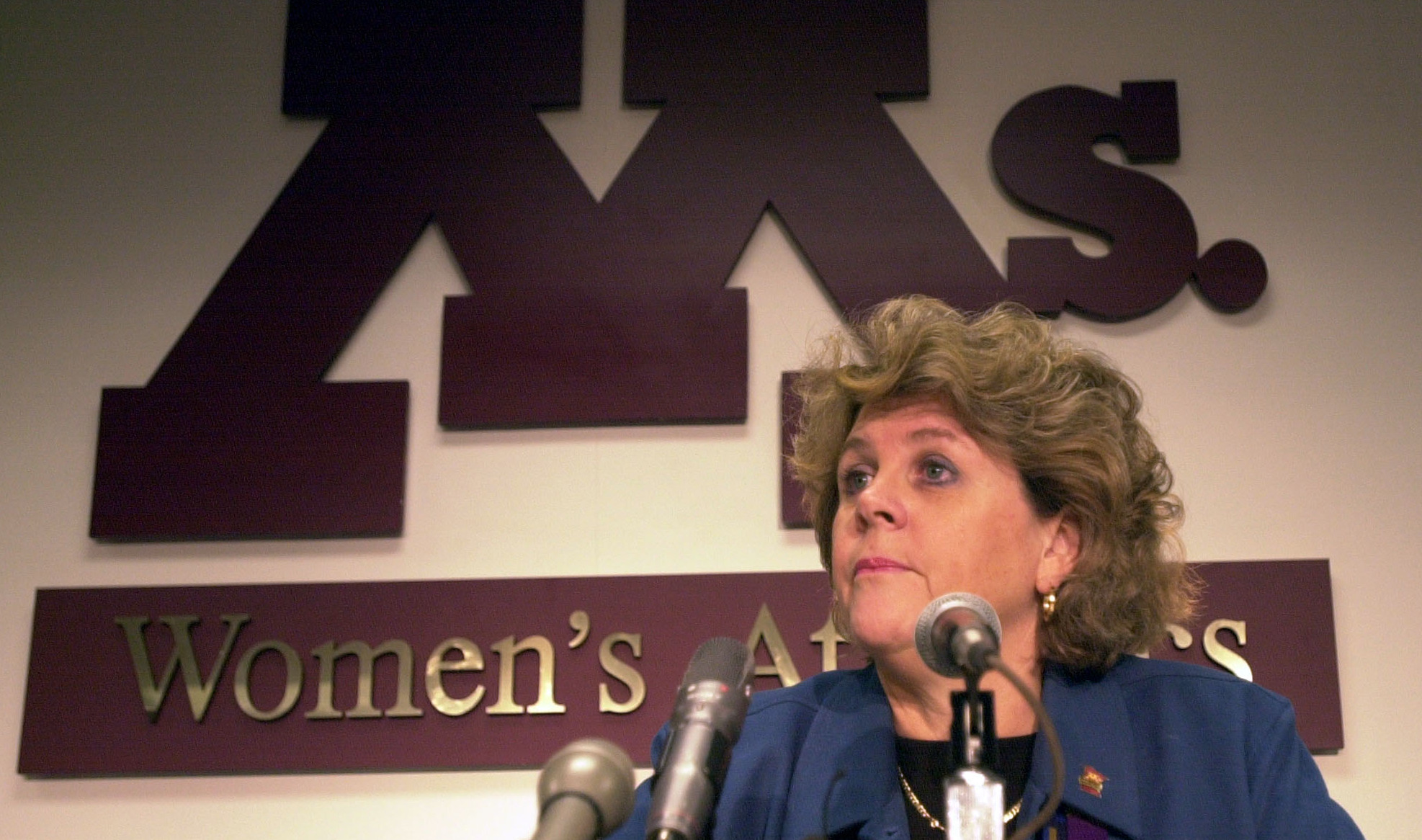 Chris Voelz in 2002, when she was women's athletic director at the University of Minnesota.