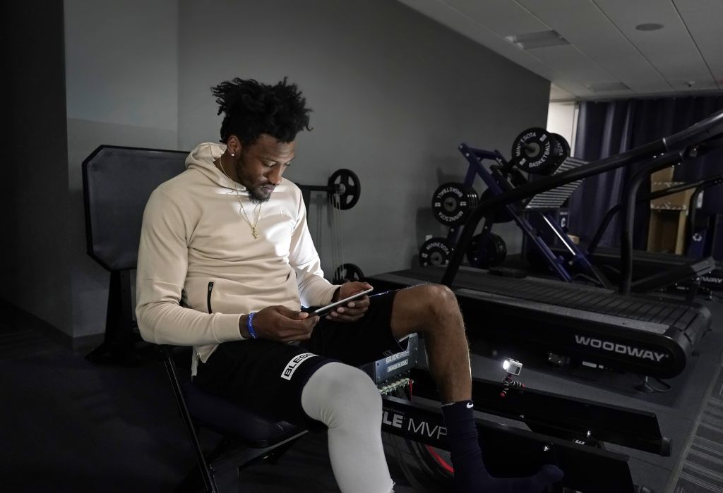 Covington watched game video on his tablet following a practice last season soon after he was acquired in the Jimmy Butler trade.