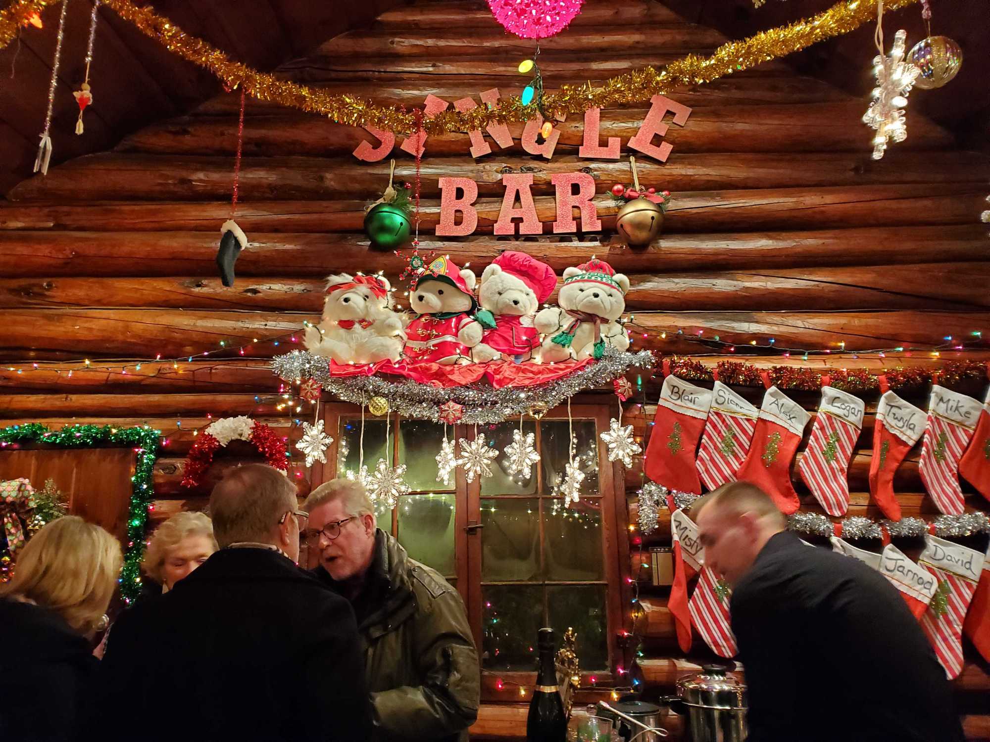 The Old Log Theatre's 100-year-old log cabin is this year's Jingle Bar.