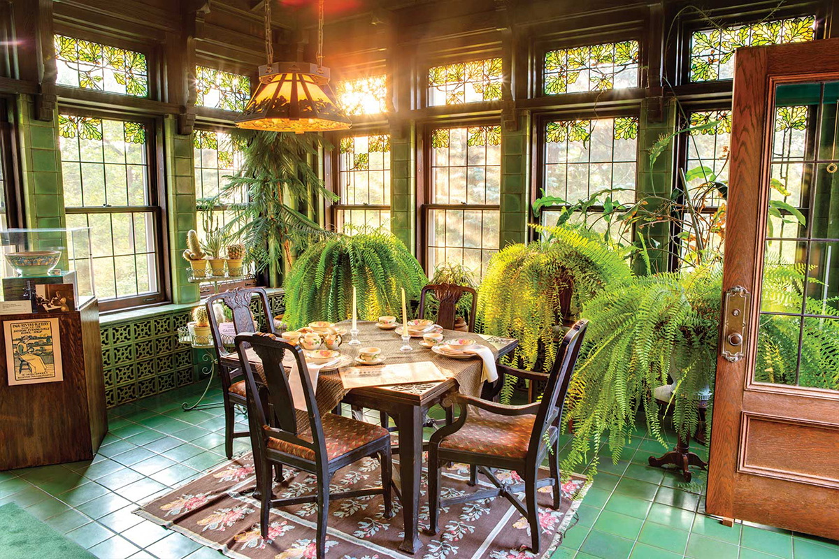 The breakfast room at Glensheen is designed to make visitors feel as though they are outside.