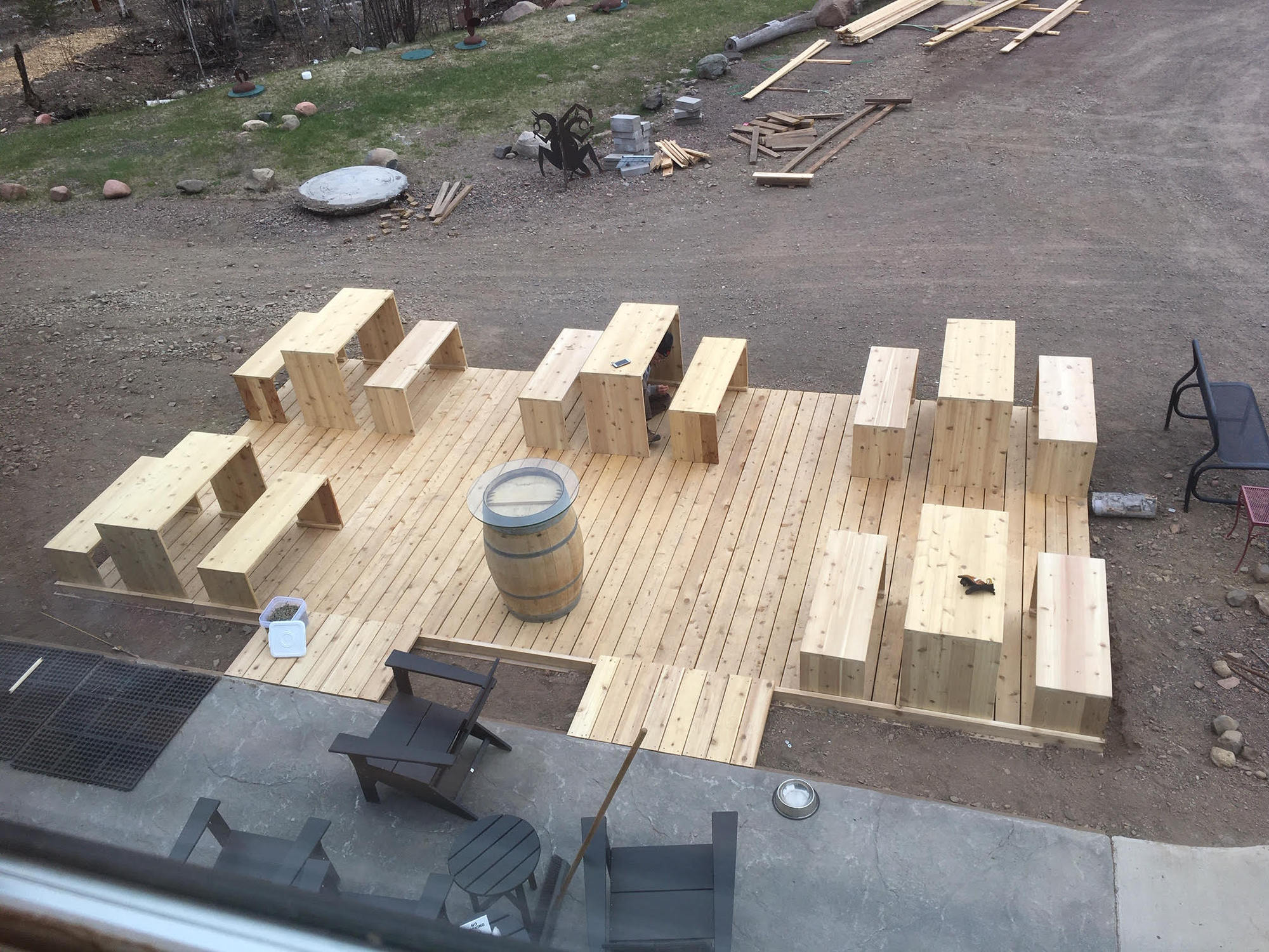 Employees at North Shore Winery in Lutsen, Minn., spent the spring constructing a new outdoor area.