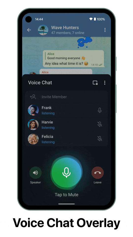 discussion audio sur Telegram