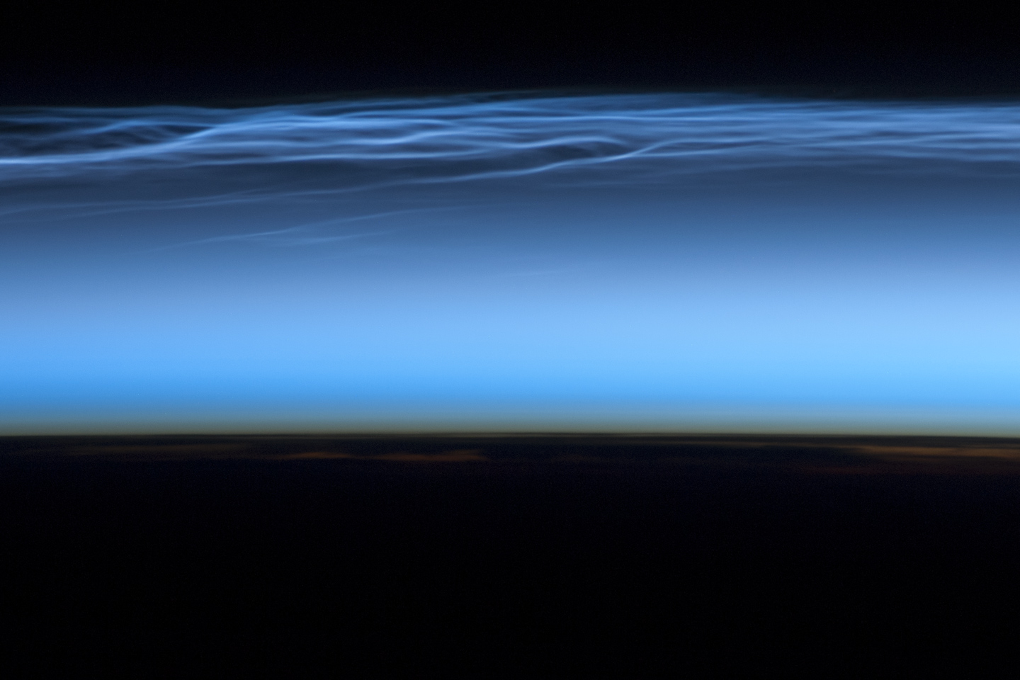 Photo of noctilucent clouds