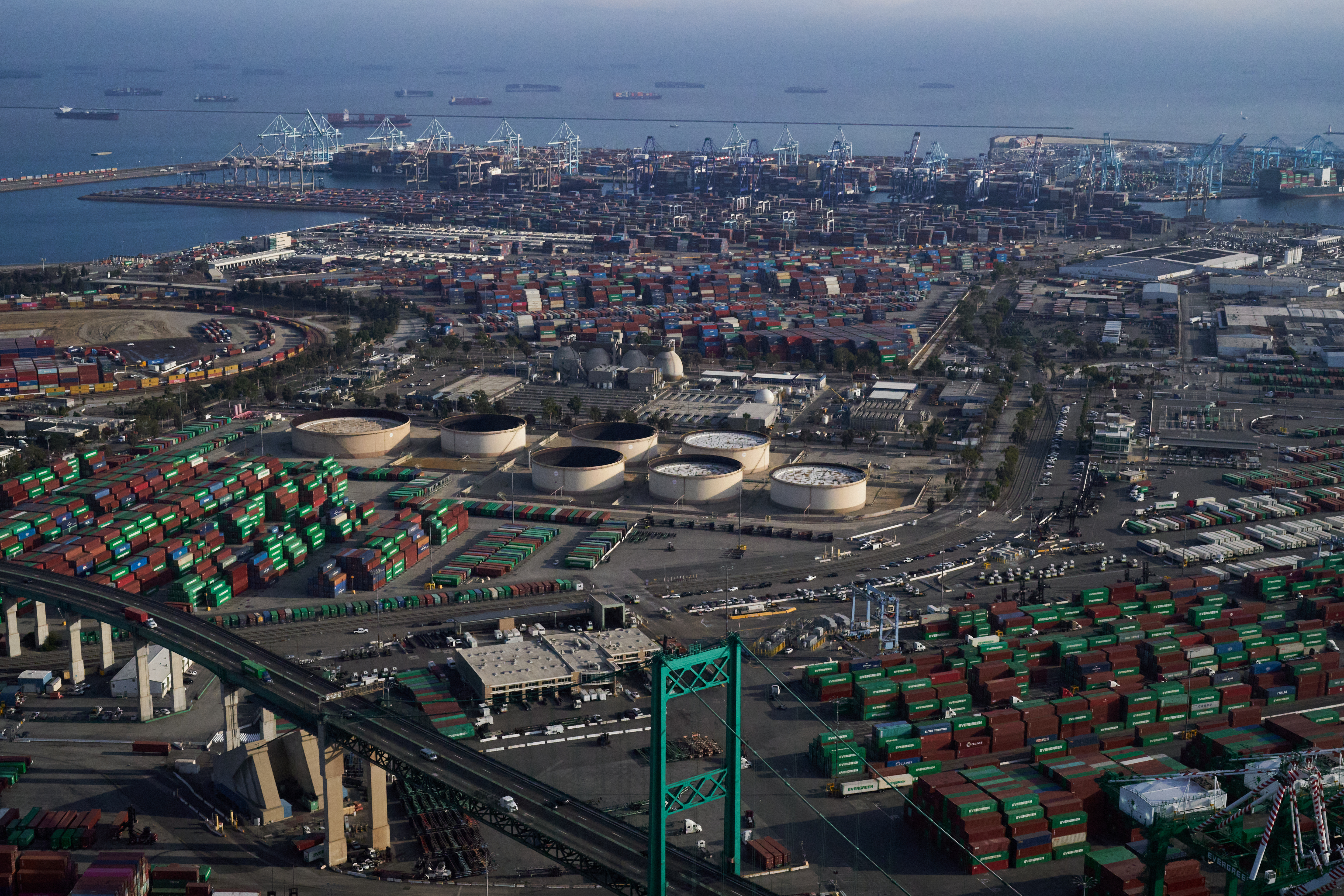 Ports Of Los Angeles And Long Beach As Container Glut Eases