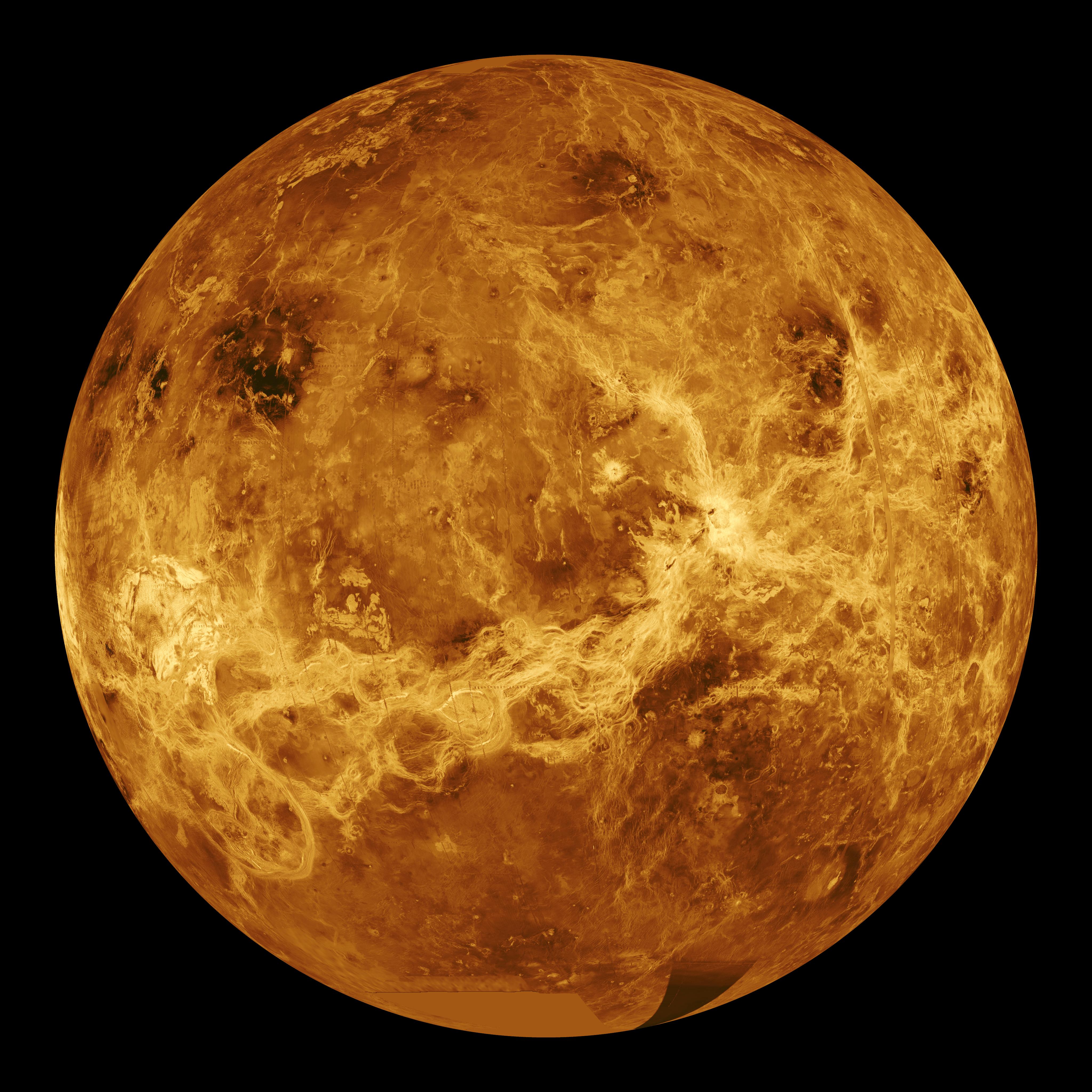 A close-up of the planet Venus.