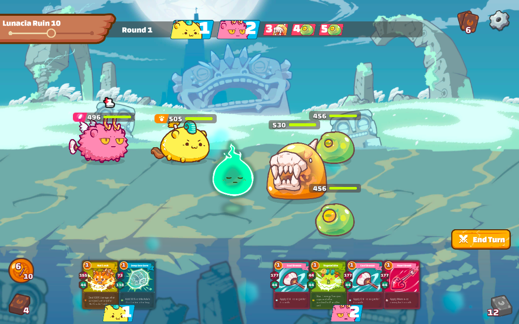 A screenshot of Axie Infinity’s single-player mode
