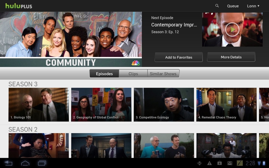 Hulu Plus Android update