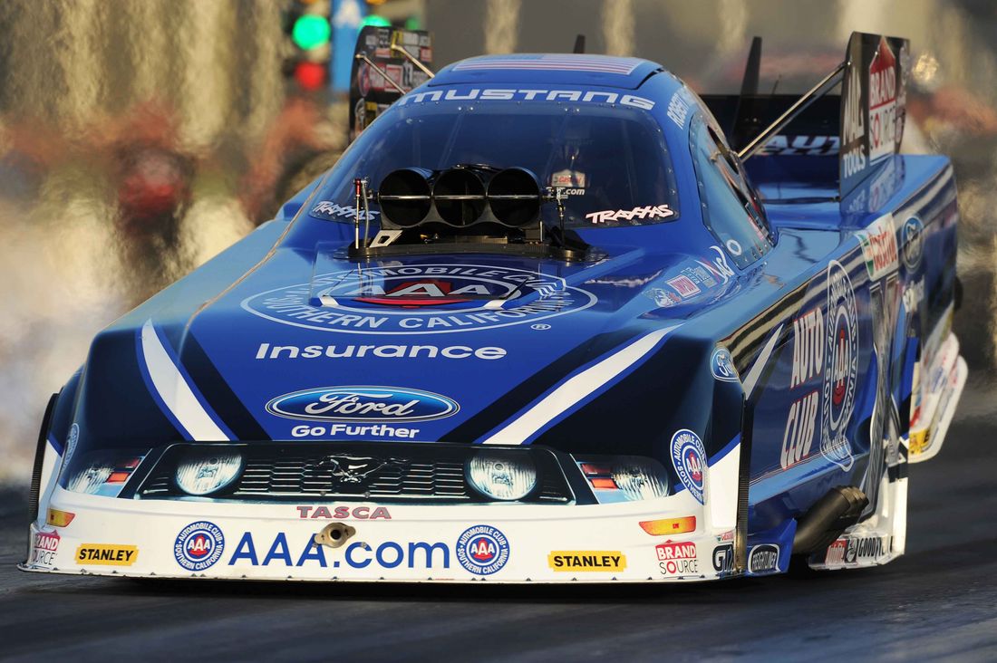 NHRA Funny Car driver Robert Hight goes for his fourth top-qualifying position in seven races. He was Friday's leader at the Summit Racing Equipment at Atlanta Dragway. (Photo by Ron Lewis)