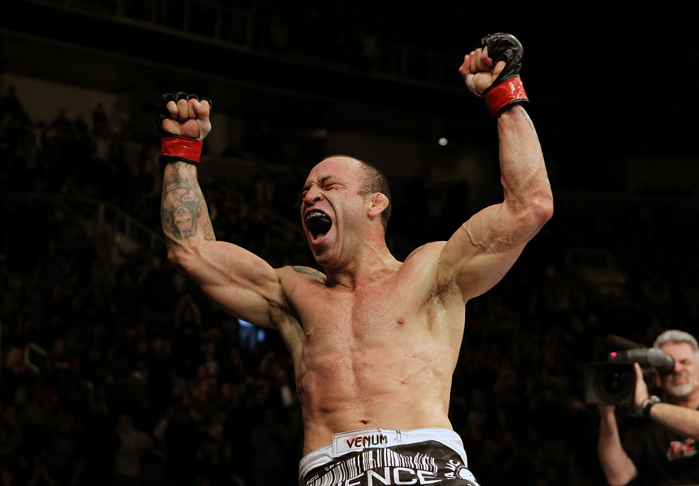 SAN JOSE, CA: Wanderlei Silva celebrates defeating Cung Le during an UFC Middleweight bout at the HP Pavillion in San Jose, California. (Photo by Josh Hedges/Zuffa LLC/Zuffa LLC via Getty Images)
