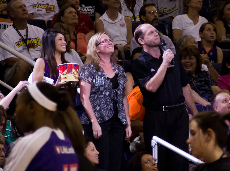 Kip Helt In Action at a recent Phoenix Mercury game. (Photo by Ryan Malone)