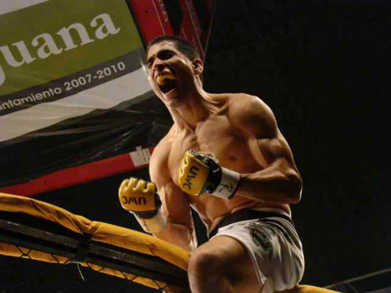 UFC bantamweight newcomer Alex Soto celebrates after a victory. (Photo via Mixfight.ru)