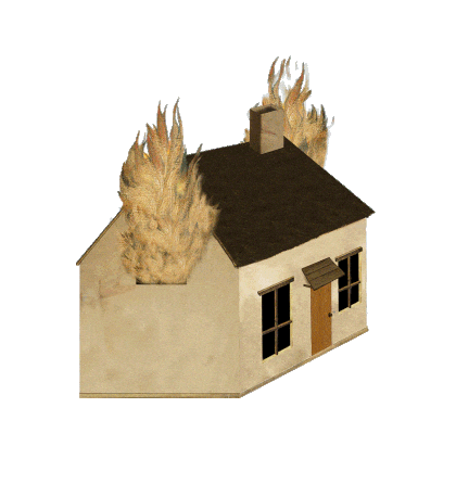 animated house on fire