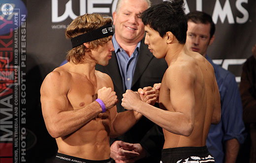 Urijah Faber will make his bantamweight debut at WEC 52 when he faces Takeya Mizugaki. Photo by Scott Petersen/<a href="http://www.mmaweekly.com/">MMAWeekly.com</a>