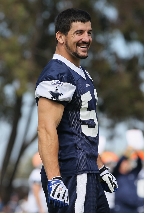 OXNARD CA - AUGUST 14:  Linebacker Keith Brooking #51 looks on during Dallas Cowboys Training Camp at the Marriott Residence Inn Oxnard River Ridge on August 14 2010 in Oxnard California.  (Photo by Jeff Gross/Getty Images)