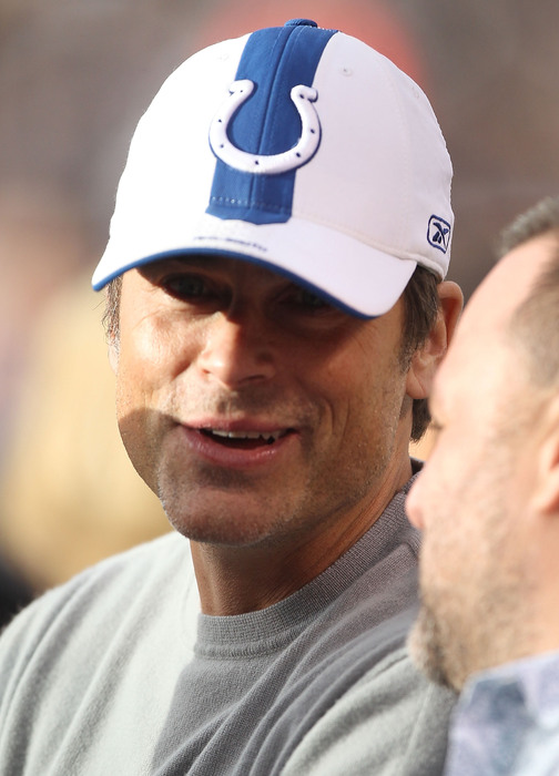 OAKLAND CA - DECEMBER 26:  Actor Rob Lowe looks on during the Indianapolis Colts and the Oakland Raiders NFL game at Oakland-Alameda County Coliseum on December  26 2010 in Oakland California.  (Photo by Jed Jacobsohn/Getty Images)