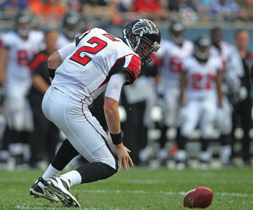 Yes, even Matt Ryan can Herp Derp a ball away every now and again. (Photo by Jonathan Daniel/Getty Images)