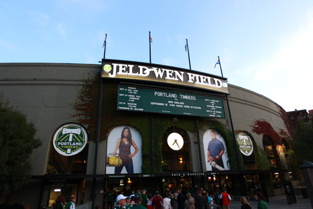 PORTLAND, OR - SEPTEMBER 16: Fans of the Portland Timbers enter the stadium before their game against the New England Revolution  on September 16, 2011 at Jeld-Wen Field in Portland, Oregon. (Photo by Tom Hauck/Getty Images)