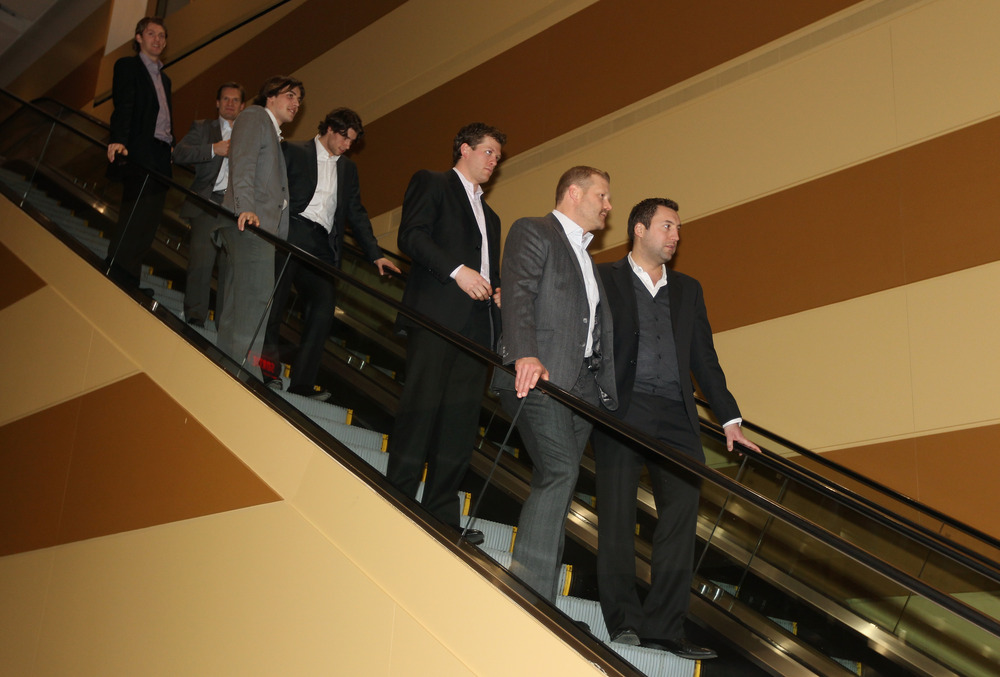 This is a picture of All-Stars on an elevator. Not relevant, but when else are we gonna use it?