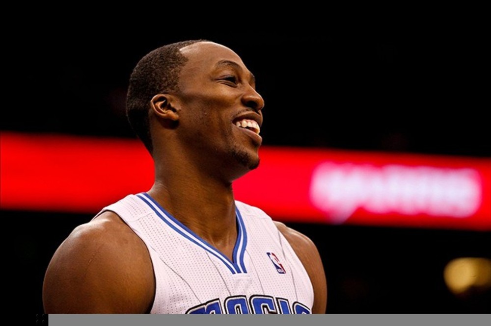 March 11, 2012; Orlando, FL, USA; Orlando Magic center Dwight Howard (12) against the Indiana Pacers during the second quarter of a game at  Amway Center.   Mandatory Credit: Derick E. Hingle-US PRESSWIRE