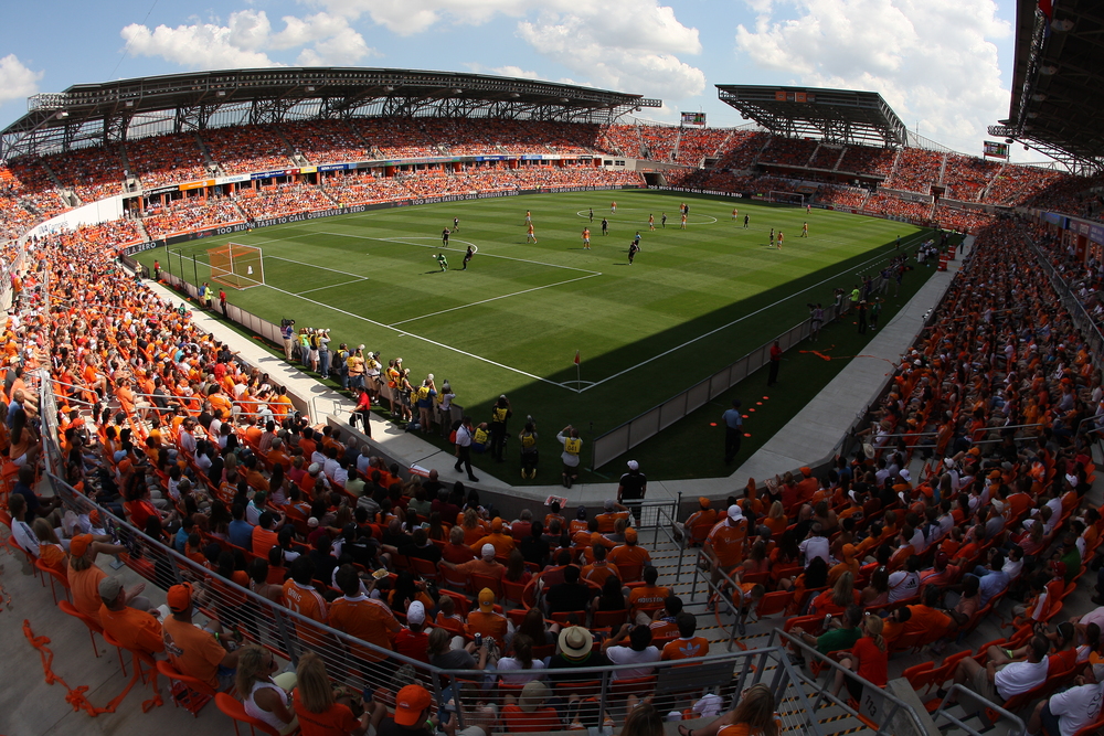 HOUSTON, TX - MAY 12:  Fans watch the Houston Dynamo play D.C. United during the first half of a MLS game at BBVA Compass Stadium on May 12, 2012 in Houston, Texas.  (Photo by Eric Christian Smith/Getty Images)