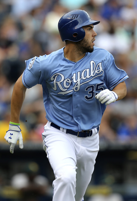 Eric Hosmer, hanging a most Christ-like dong. (Photo by Ed Zurga/Getty Images)
