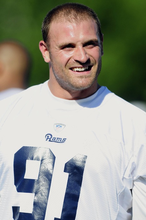 June 12, 2012; St. Louis, MO, USA; St. Louis Rams defensive end Chris Long (91) during minicamp at ContinuityX Training Center. Mandatory Credit: Jeff Curry-US PRESSWIRE