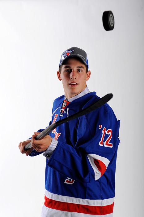 PITTSBURGH, PA - JUNE 22:  Brady Skjei, 28th overall pick by the New York Rangers, poses for a portrait during the 2012 NHL Entry Draft at Consol Energy Center on June 22, 2012 in Pittsburgh, Pennsylvania.  (Photo by Jamie Sabau/Getty Images)