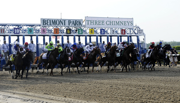 ELMONT, NY - JUNE 05:  Horses break from the gate for the 142nd Running of the Belmont Stakes at Belmont Park on June 5, 2010 in Elmont, New York.  (Photo by Jeff Zelevansky/Getty Images)