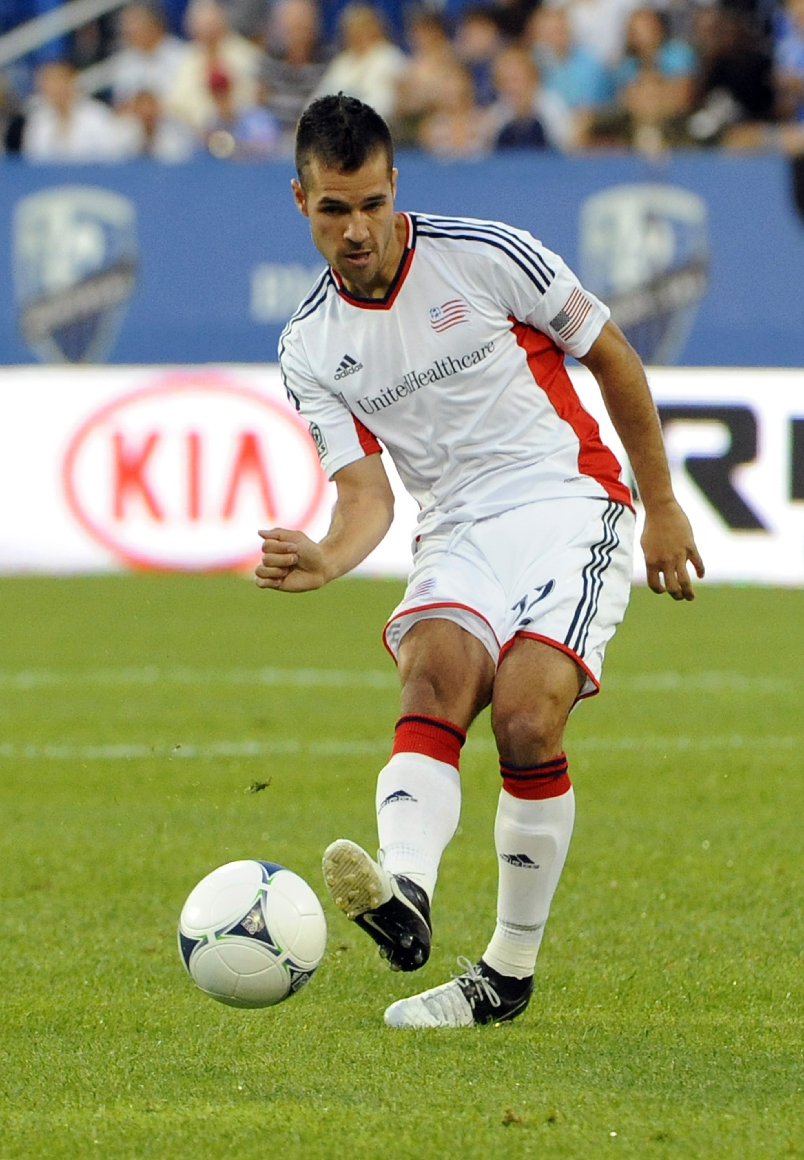 July 18th, 2012; Montreal, QC, Canada;  New England Revolution midfielder Benny Feilhaber (22) during the first half against the Montreal Impact at the Stade Saputo.  Mandatory Credit: Eric Bolte-US PRESSWIRE