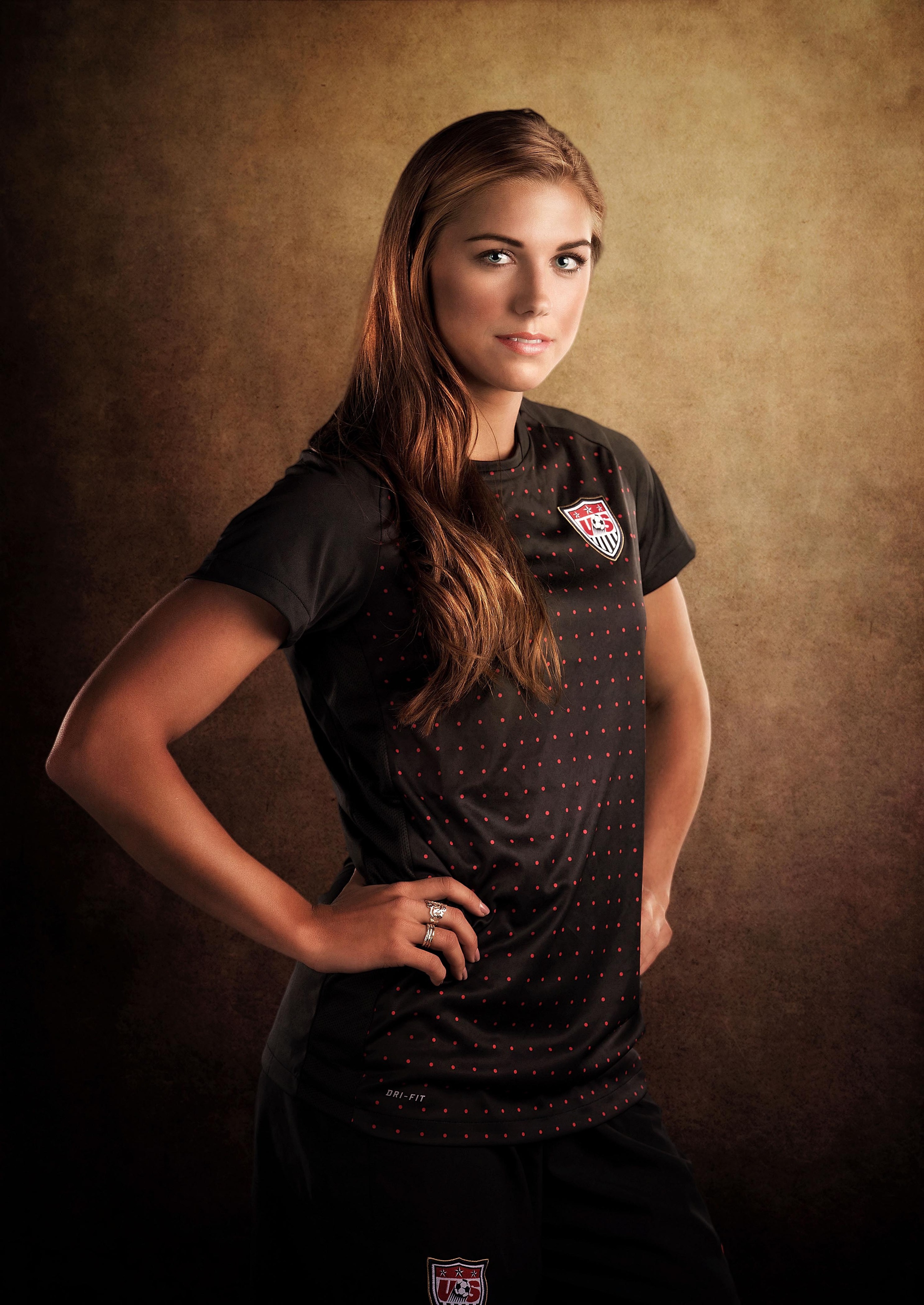 July 24, 2012; Dallas, Tx, USA; **PHOTO ILLUSTRATION** Special photo manipulation was used to create this image.  Women's soccer player Alex Morgan will compete as a member of the 2012 U.S. Olympic Team.   Mandatory Credit: Kevin Jairaj-US PRESSWIRE