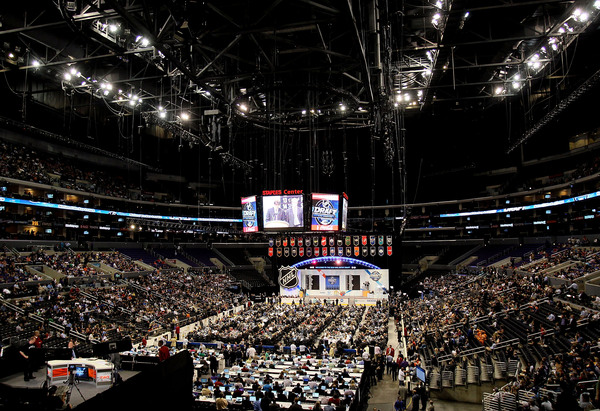 LOS ANGELES, CA - JUNE 25:  An overall view of the draft floor during the 2010 NHL Entry Draft at Staples Center on June 25, 2010 in Los Angeles, California.  (Photo by Jeff Gross/Getty Images)