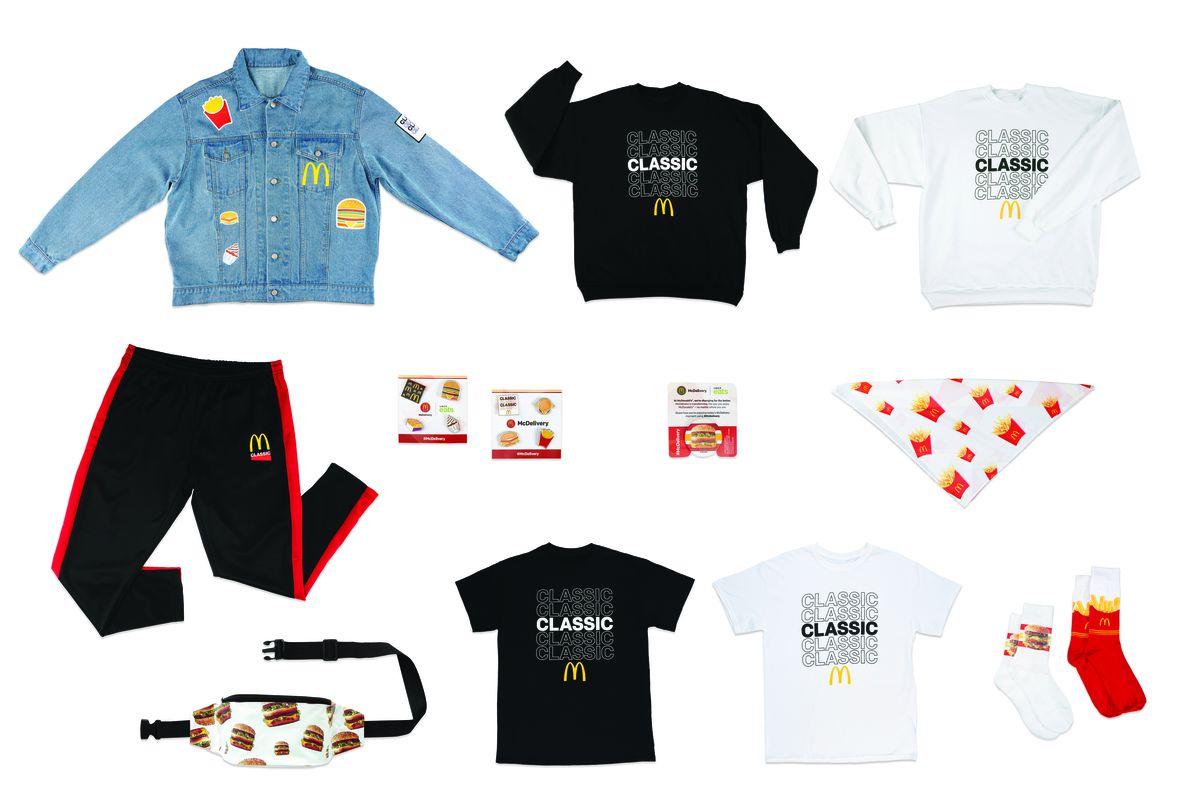 a selection of mcdonald’s throwback merchandise