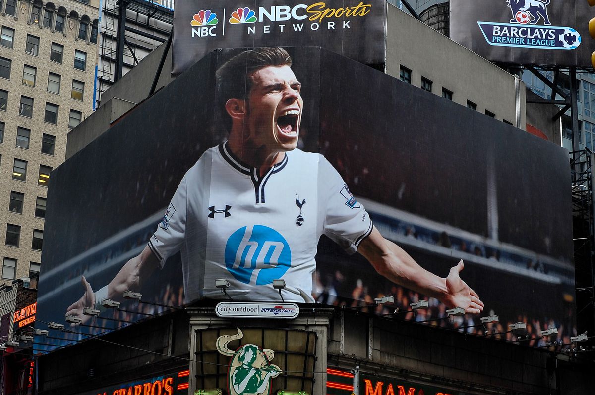 Tottenham's Gareth Bale Takes Over Times Square on Premier League Billboard