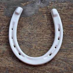 Ceramic horseshoe by Pittsburgh's <a href="http://redravenshop.com/item/Good_Luck_Porcelain_Horseshoe/73">Redraven</a>