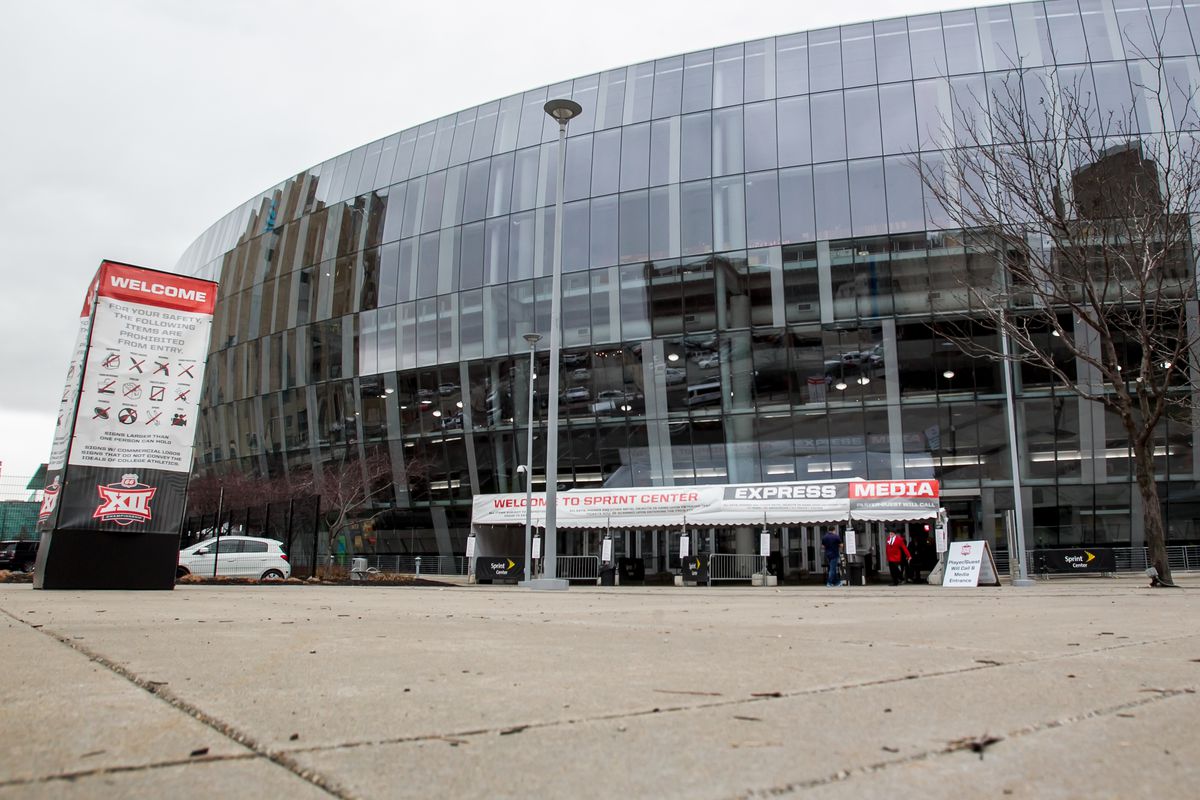 An empty plaza outside of the Sprint Center due to the effects of the Coronavirus (COVID-19) cancellation prior to the Big 12 Tournament game between the Texas Tech Red Raiders and the Texas Longhorns, on Thursday March 12, 2020 at the Sprint Center in Kansas City, MO.