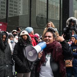 Demonstrators gather at Federal Plaza for the Young Women’s March and Rally on January 19, 2019. | Max Herman/For the Sun-Times