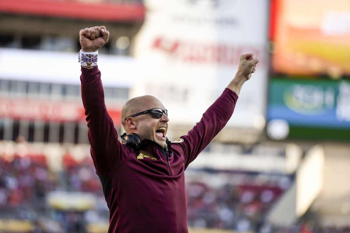 Minnesota Golden Gophers head coach PJ Fleck reacts during the fourth quarter of the game against the Auburn Tigers at Raymond James Stadium.
